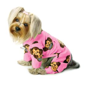 Silly Monkey Fleece Turtleneck Pajamas - Pink - XL